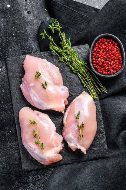 Raw Chicken Boneless thighs