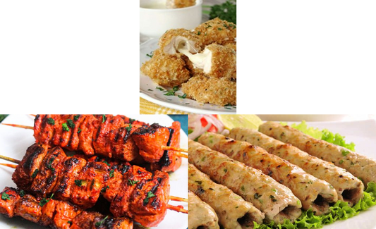 Combo Raw Kebabs and Chicken cheese nuggets ( 500g Chicken Cheese nuggets    + 500g chicken tikka kebab + 500g Chicken Seekh kebab  )